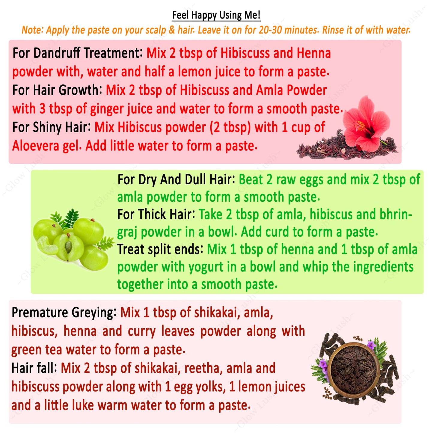 Herbal Hair Pack with Amla, Shikakai, Hibiscus & More - 250g