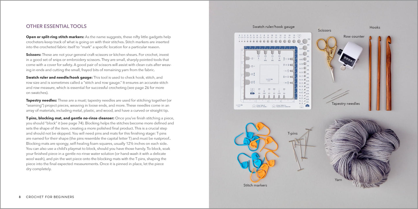 Crochet for Beginners: A Stitch Dictionary with Step-by-Step Illustrations and 10 Easy Projects 