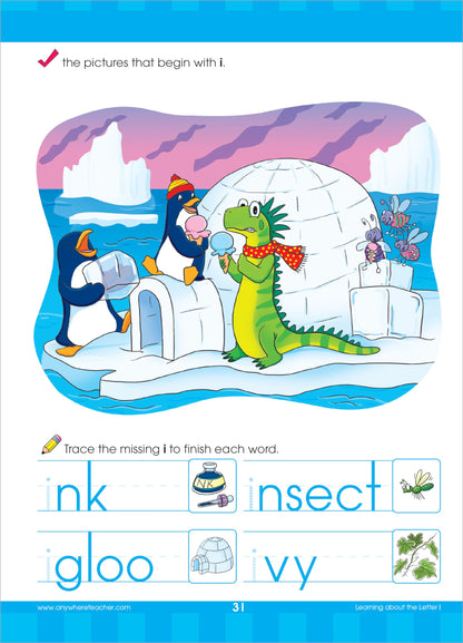 School Zone Big Kindergarten Workbook: 320 Pages, Early Reading and Writing, Numbers 0-20, Basic Math, Matching, Story Order, Ages 5 to 6