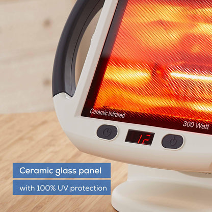 Red Light Therapy Lamp 300W Ceramic Infrared Heat for Full Body Treatment - Portable, Adjustable, Red