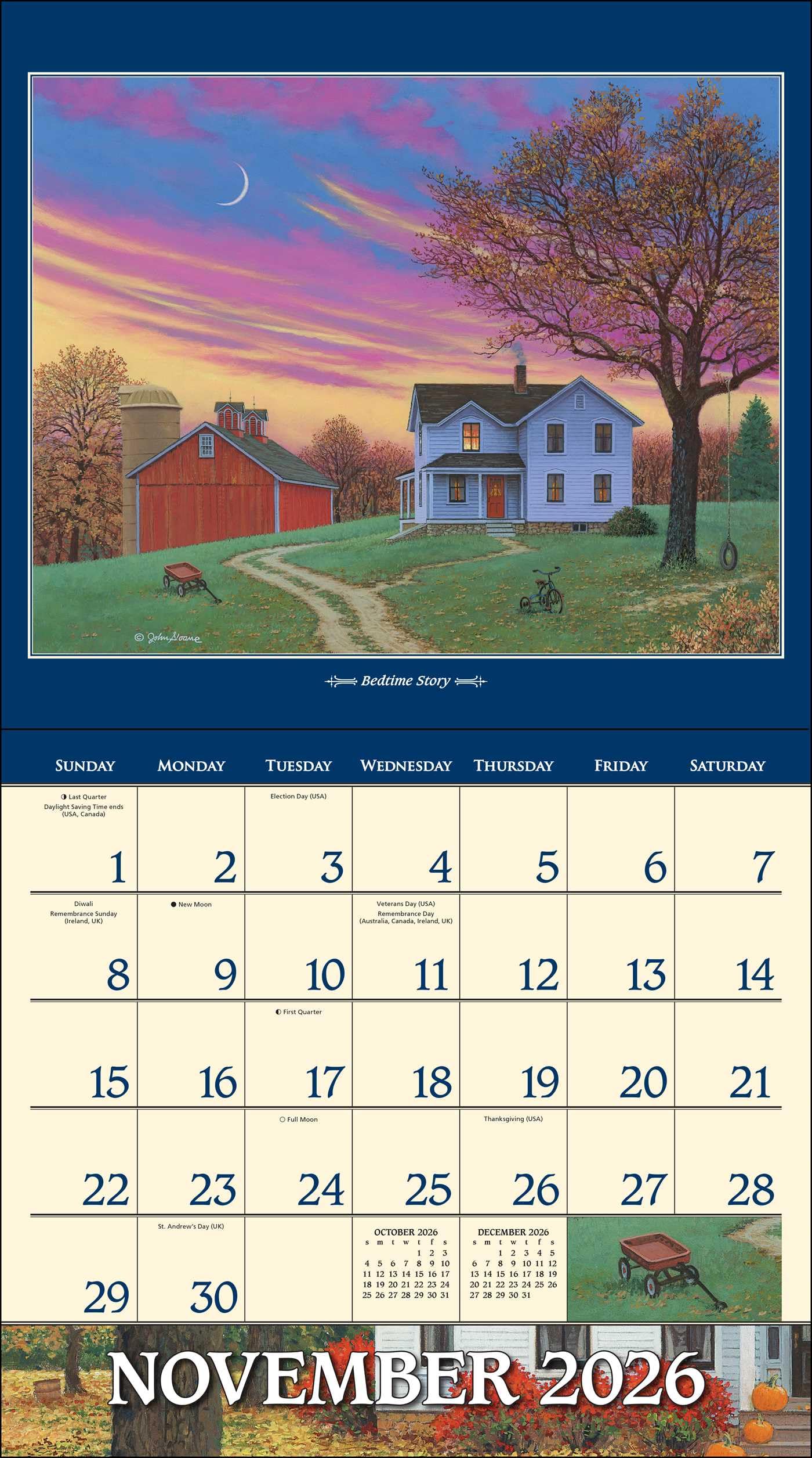 John Sloane's Country Seasons® 2026 Deluxe Wall Calendar: 40th Anniversary Ed.