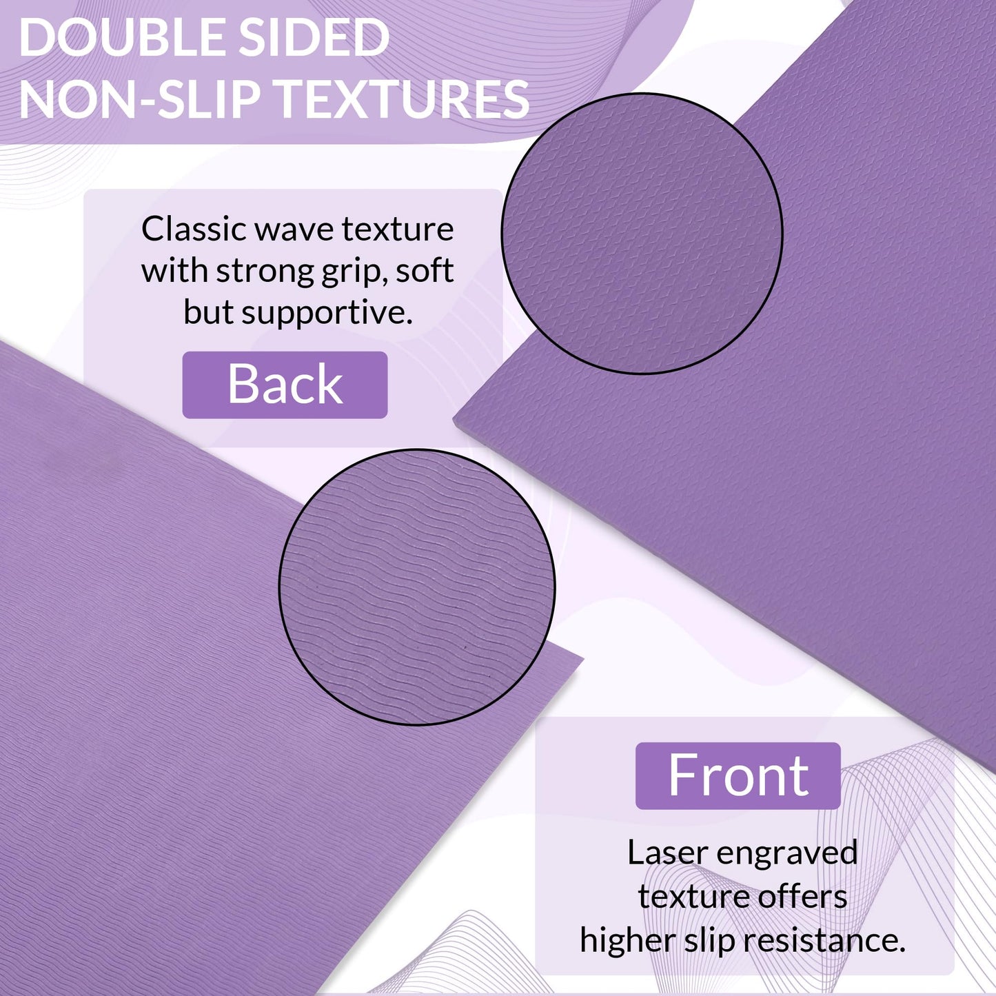 4mm Anti-Slip Yoga Mat with Carrying Strap - Purple