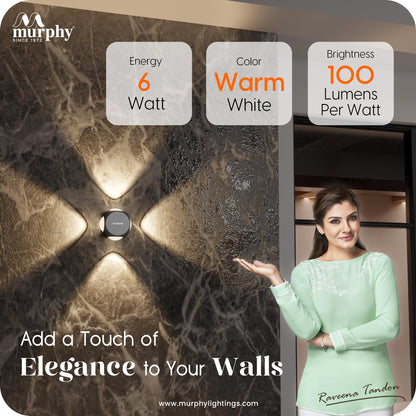Murphy LED Wall Light - Modern Design, Aluminum, 6W, Warm White, IP65 Waterproof