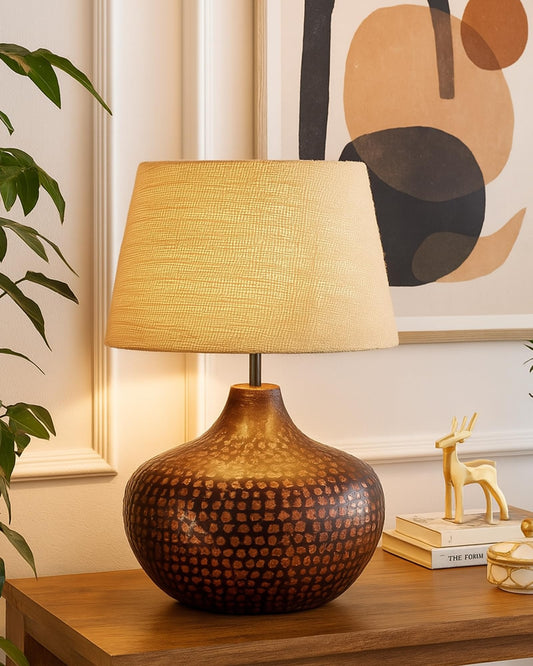 Table Lamp Minimalist Design Iron & Steel Construction Oil-Rubbed Bronze Finish 33x33x42 cm