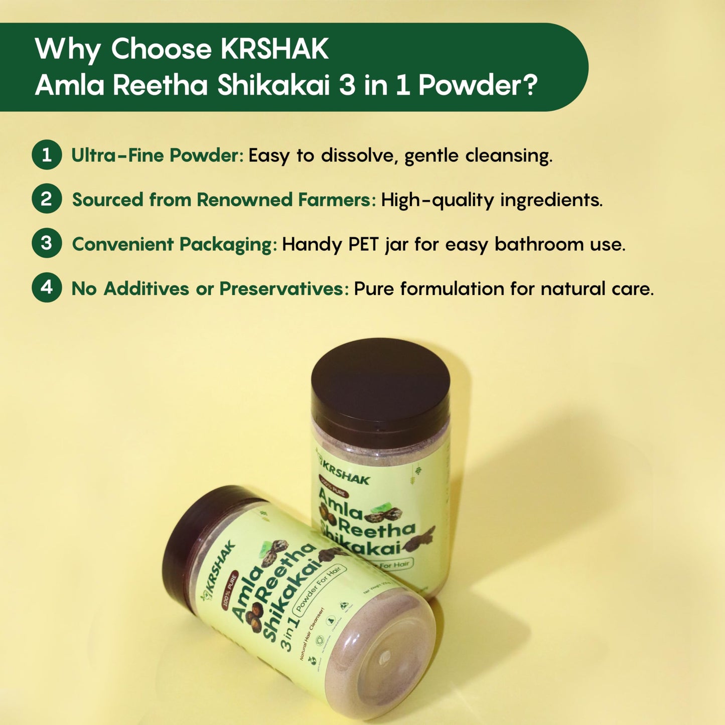 3-in-1 Natural Herbal Hair Cleanser - 200g Powder