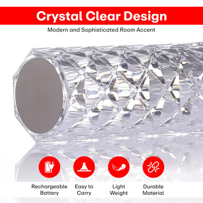 LED Table Lamp with Astronaut Projector and Crystal Design - 16 Color Changing - USB Rechargeable - Modern Touch Control