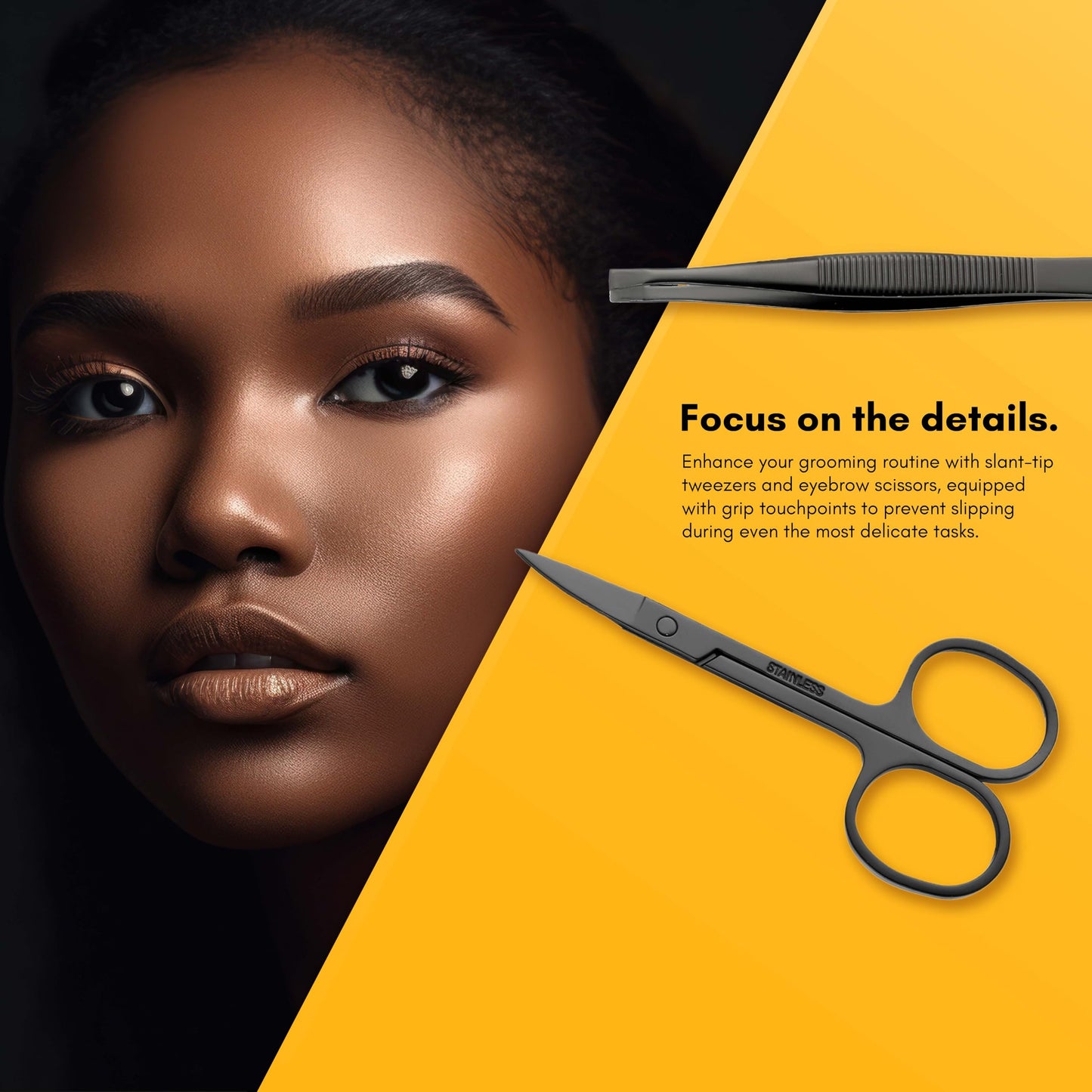 Yellow Manicure Set: Clippers, Scissors, Blackhead Tool Kit