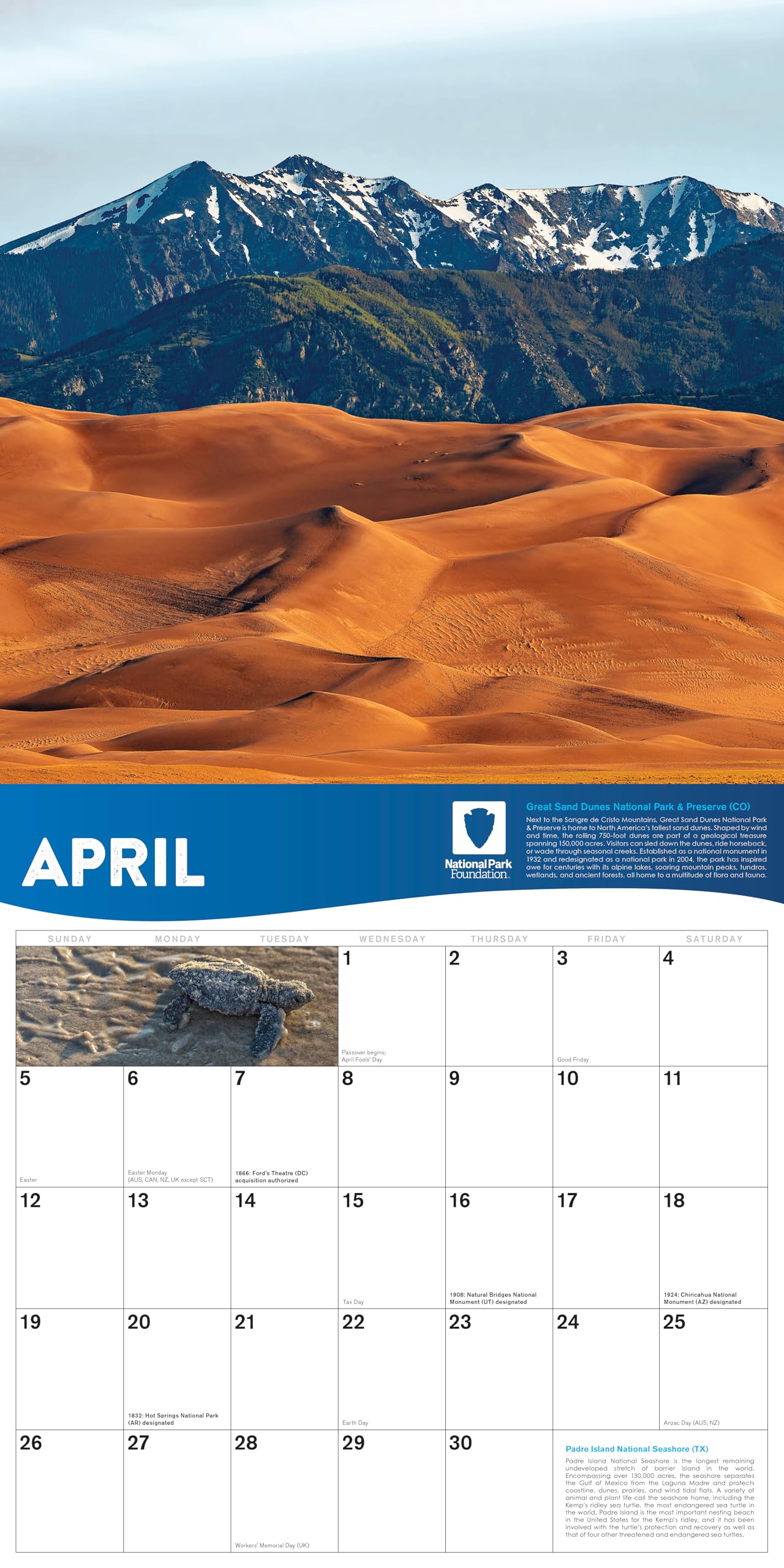 2026 National Park Foundation Wall Calendar 