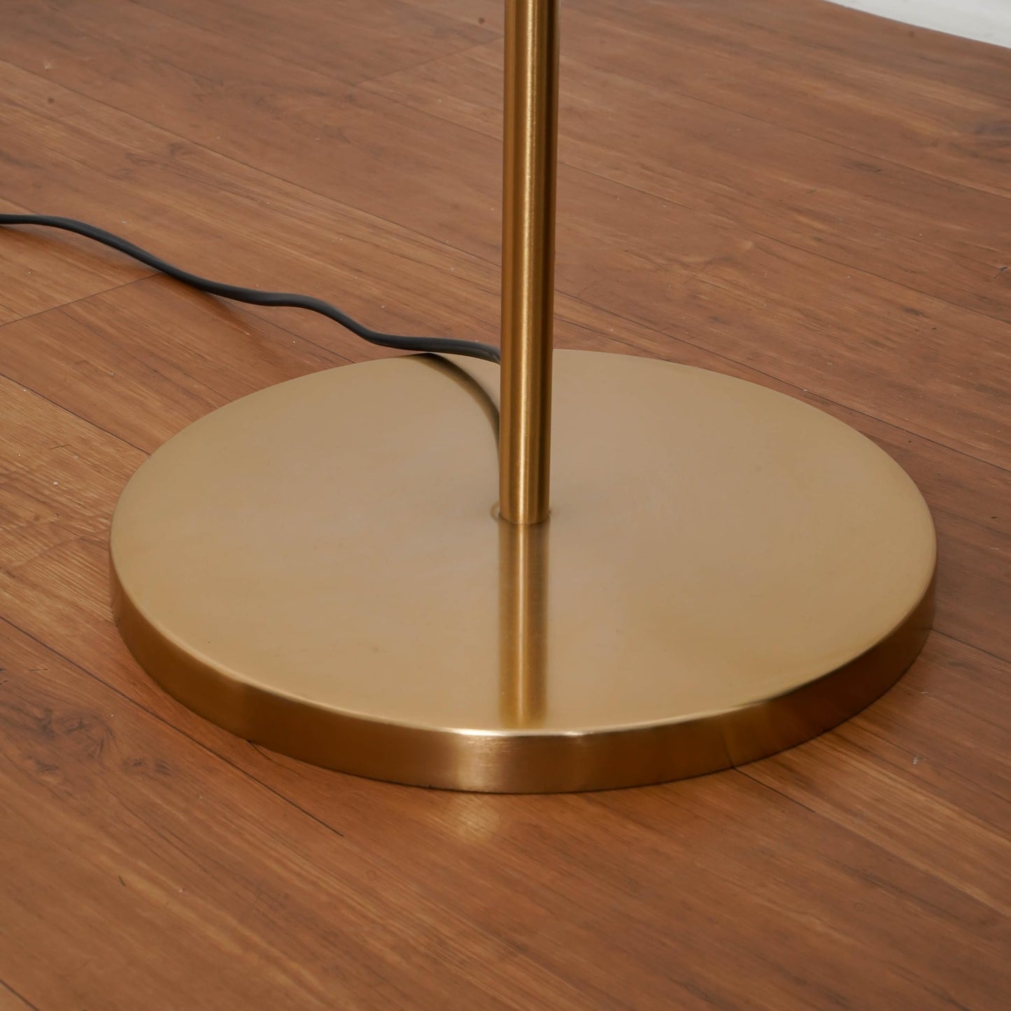 Uplighter Floor Lamp with Frosted Glass Shade and Hidden Wiring - Antique Brass Finish - Modern Design for Living Room