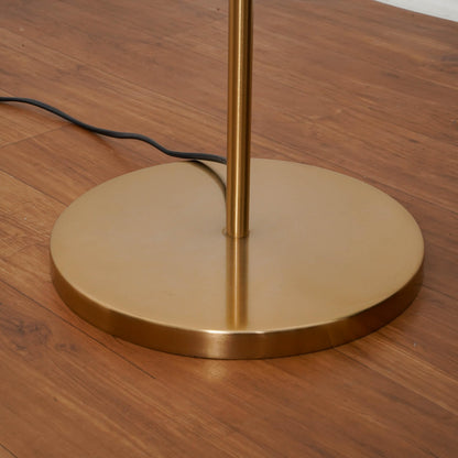 Uplighter Floor Lamp with Frosted Glass Shade and Hidden Wiring - Antique Brass Finish - Modern Design for Living Room
