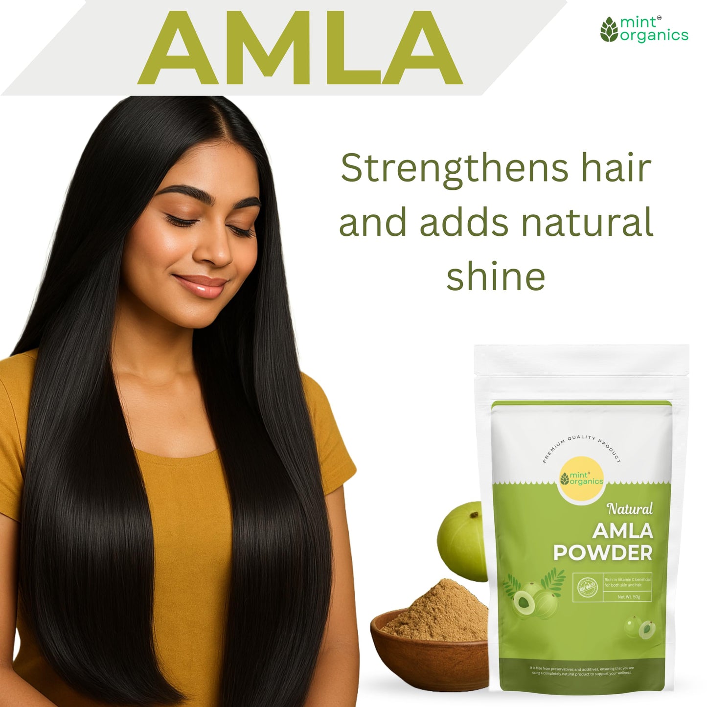 Natural Ayurvedic Hair Pack with Amla, Bhringraj & More - 250g