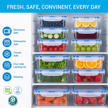 Lock & Lock Airtight Fridge Containers With Lid 2.6 Liters, Leak Proof