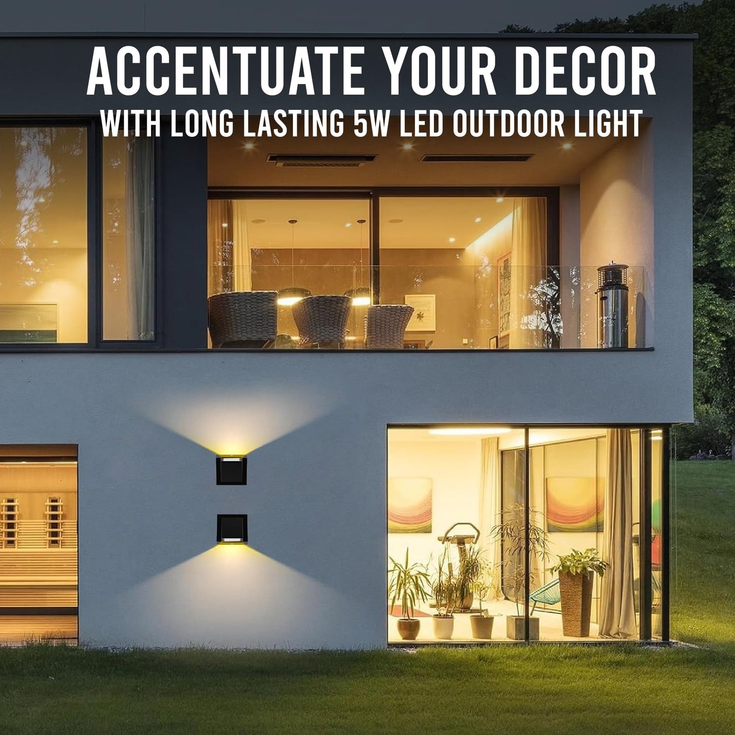 LED Wall Light Up Down Design Waterproof IP65 Black 5W for Outdoor & Indoor Use