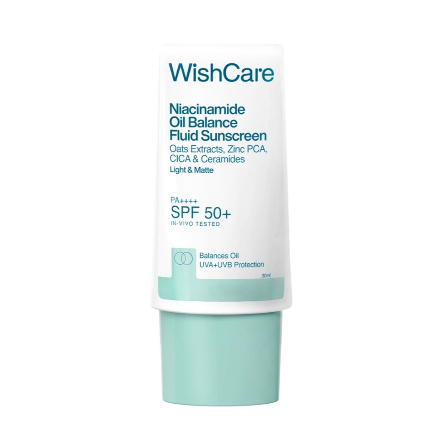 WishCare Niacinamide Oil Balance Fluid Face Sunscreen for Oily Skin with SPF50 PA++++ In-Vivo Tested