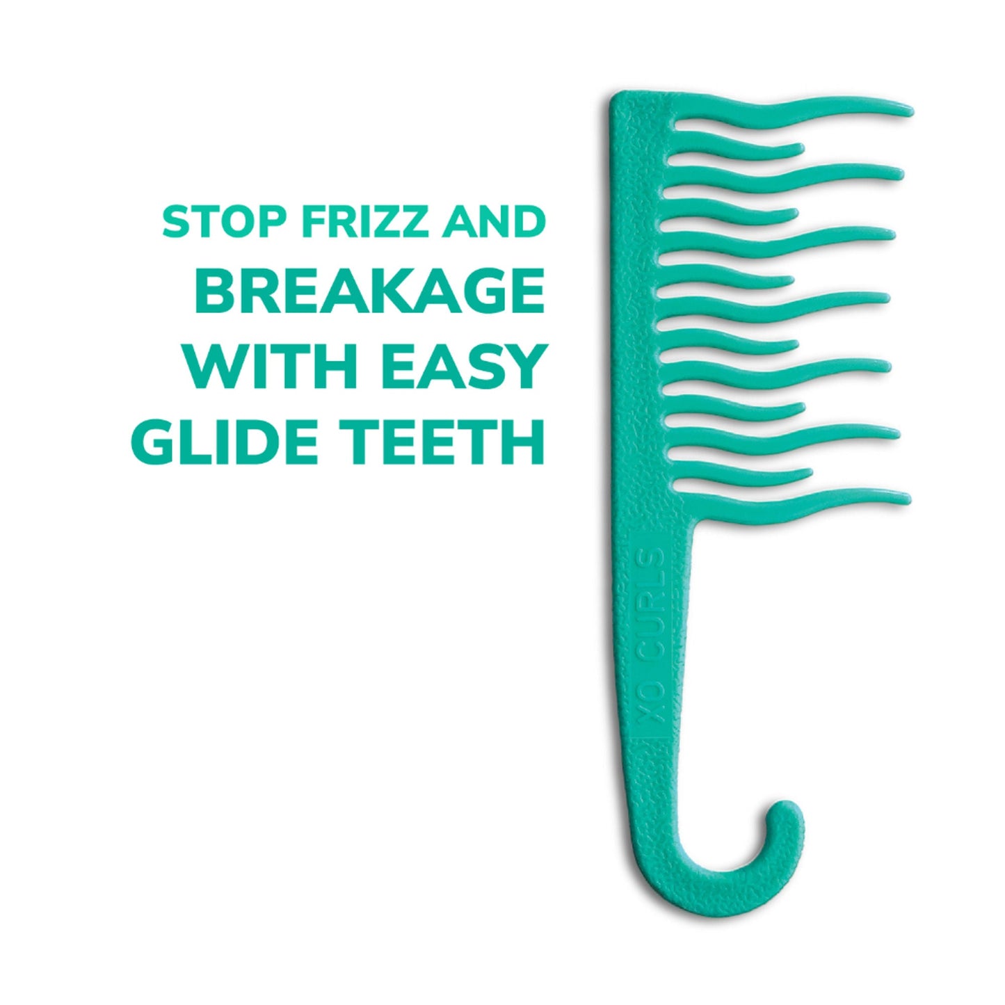 XO Curls Shower Detangling Comb - Green