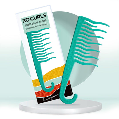XO Curls Shower Detangling Comb - Green