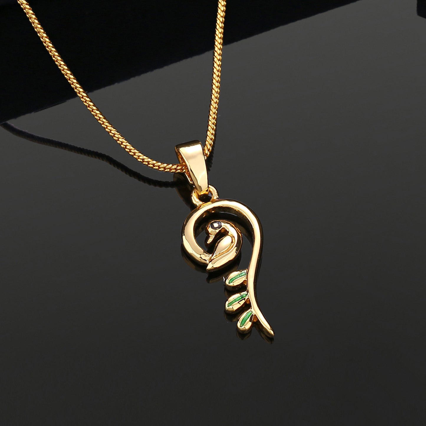 Estele Gold Plated Peacock shaped Pendant for Women