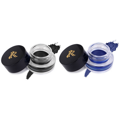 Ronzille 36Hr Waterproof And Smudge Proof Long Wear Gel Eyeliner With Brush - Black And Blue