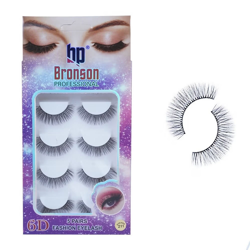 Bronson Professional Pair 6D Long & Natural False Eyelashes - 211