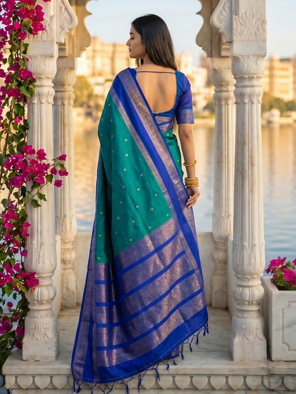 Shree Shyam Fashion Rama Silk Blend Saree