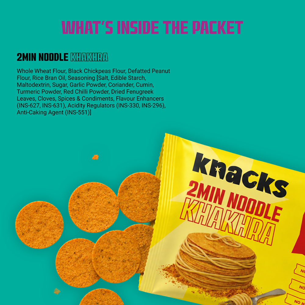 Knacks Coin Khakhra Crisps - 2Min Noodle Flavour