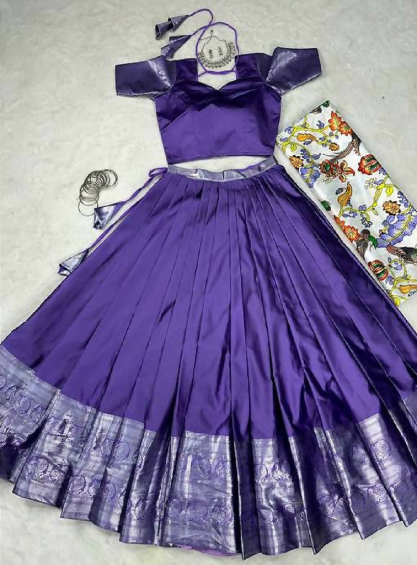 Teeya Creation New Latest Trendy Stylish Lehenga Choli Set - Lavender