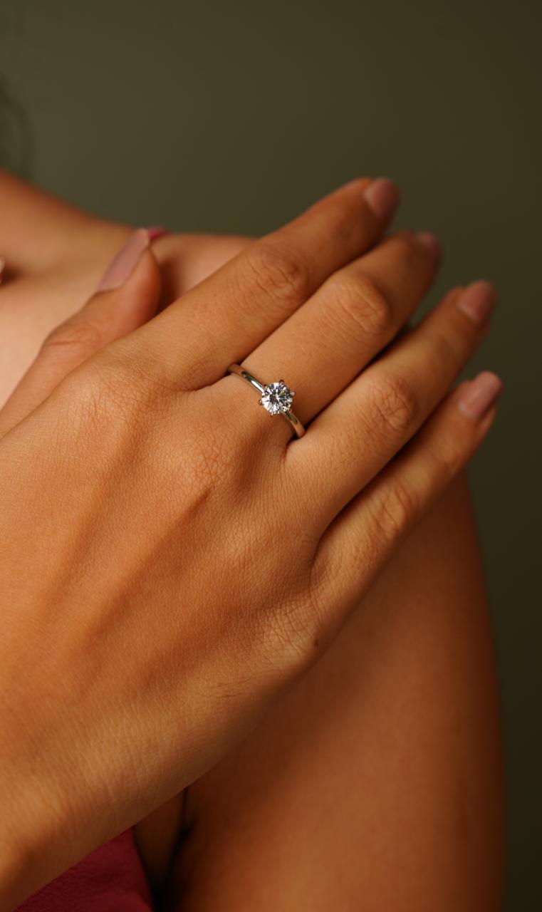 90 cents Classic Round Solitaire Daily Wear Ring