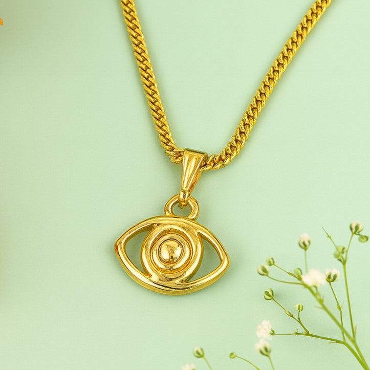 Estele Gold Plated Evil eye Pendant Locket for Women