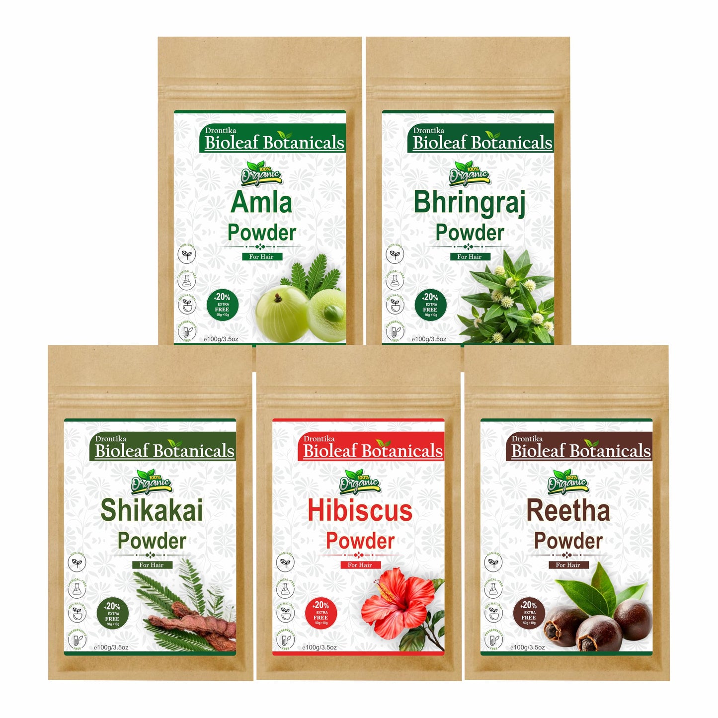 Natural Herbal Hair Pack - Amla, Reetha, Shikakai & More (300g)