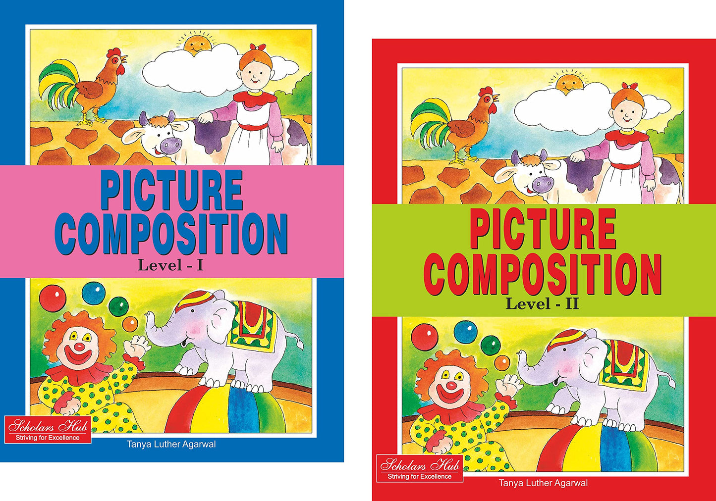 Scholars Hub Picture Composition Book (Part 1, 2) (Set Of 2 Books) | Picture Composition Book For Class 1,2 | 56 Pages