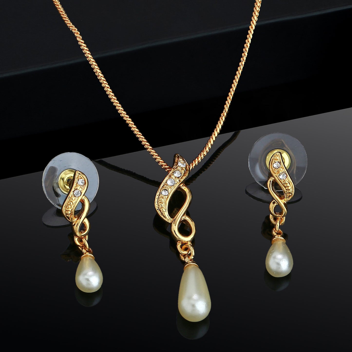 Trendy Austrian Crystal Pearl Pendant Set