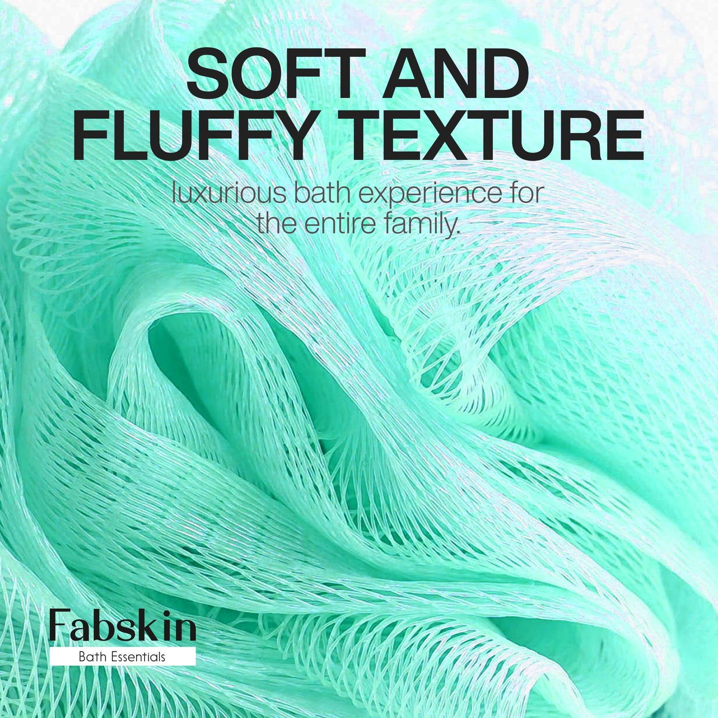 Luxury Bathing Loofah for Men & Women - Aqua & Pink
