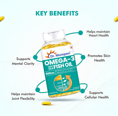Dr. Morepen Omega-3 Deep Sea Fish Oil 500mg Softgels
