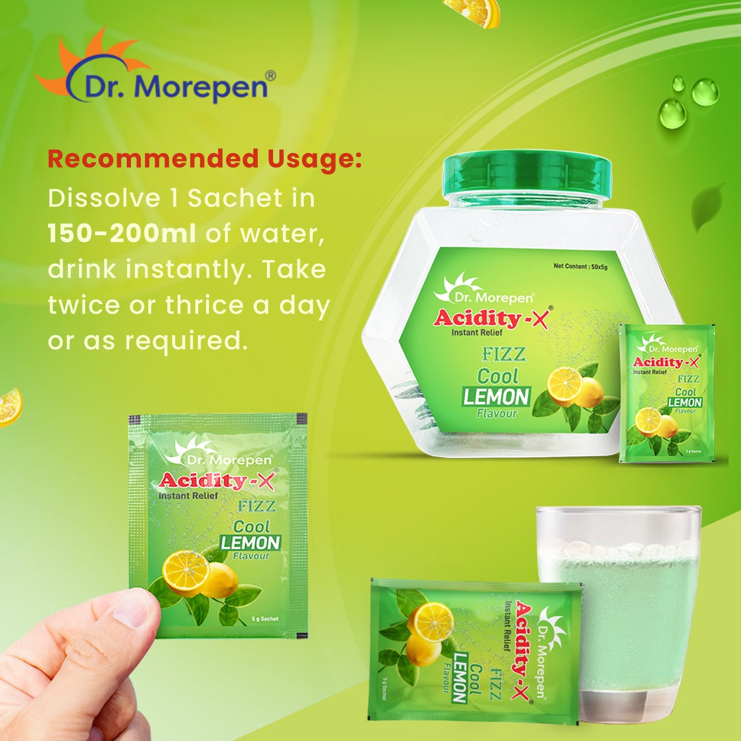 Dr. Morepen Acidity-X Fizz Sachets