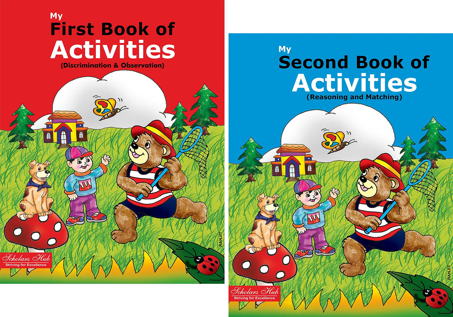 Scholars Hub Activity Book For Kids Set 1- My First Book Of Activity & My Second Book Of Activity (Set Of 2 Activity Books) ( For Ages 3+)| 48 Pages | Fun Activities Based On Discrimination, Observation, Reasoning & Matching.