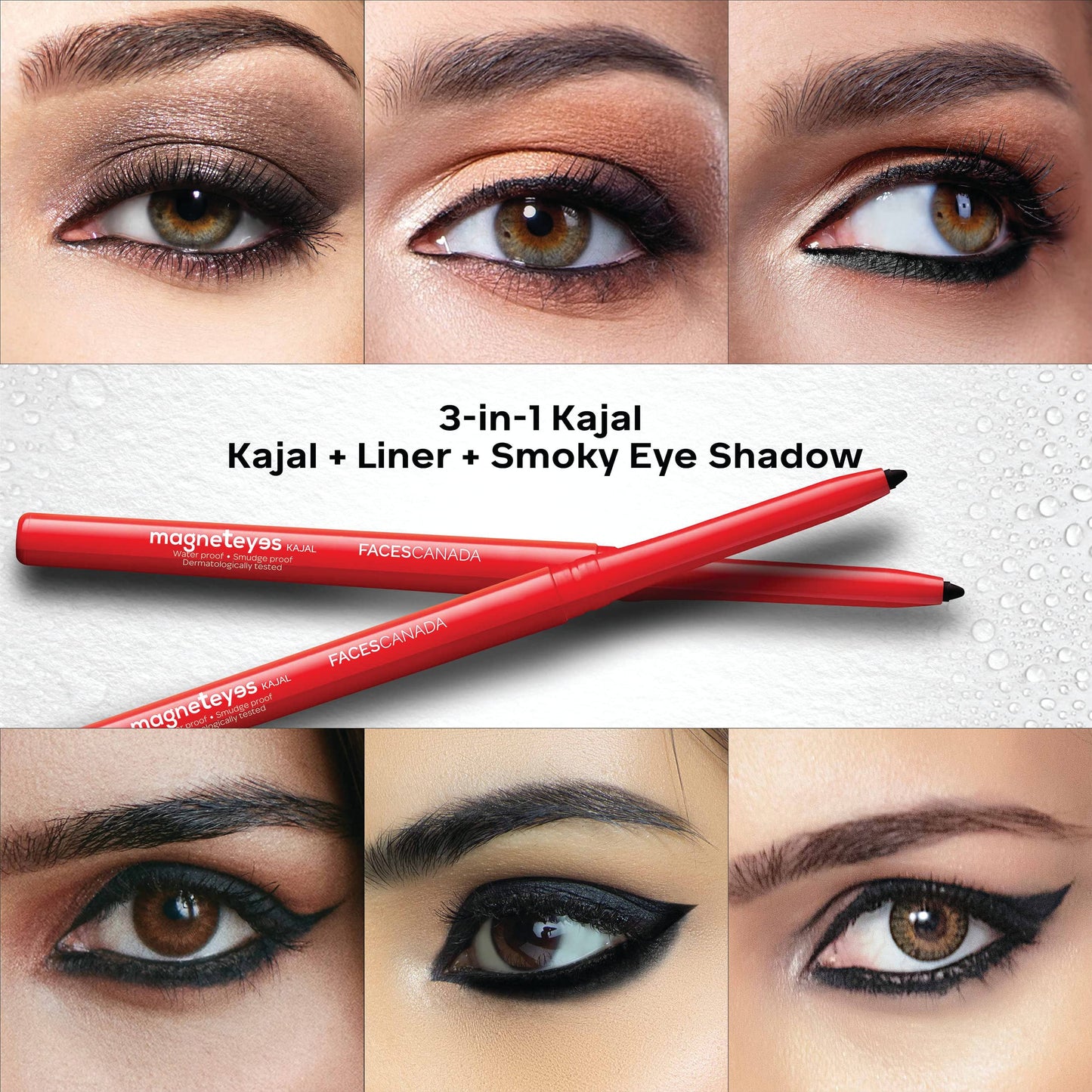 Black Kajal Stick 0.35g - 24hr Stay, Waterproof, Smudgeproof