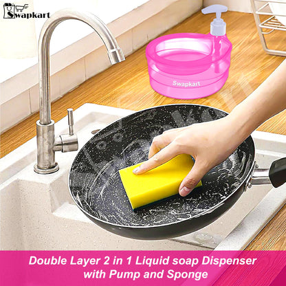 Double Layer Soap Dispenser Set - Plastic - Pink - 2 Pack
