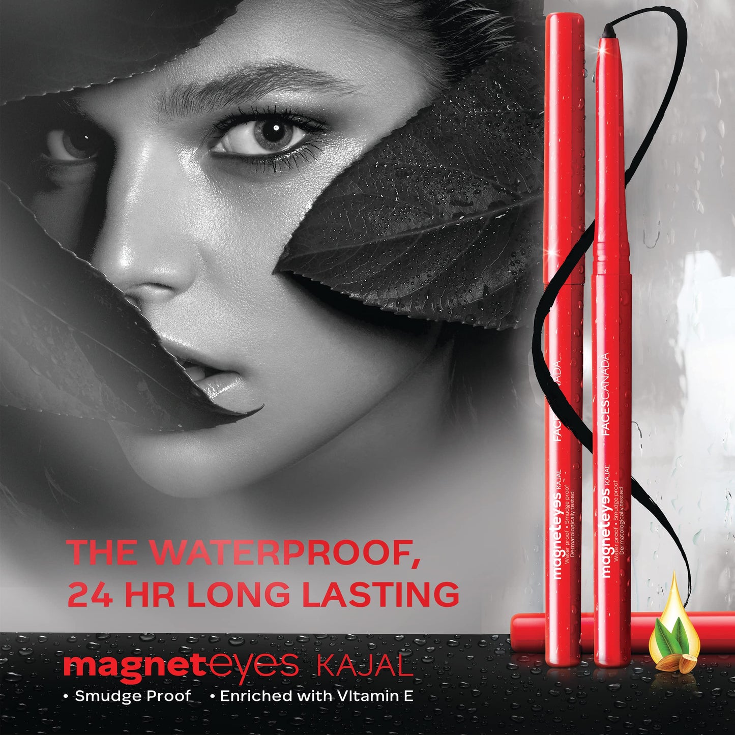 Black Kajal Stick 0.35g - 24hr Stay, Waterproof, Smudgeproof