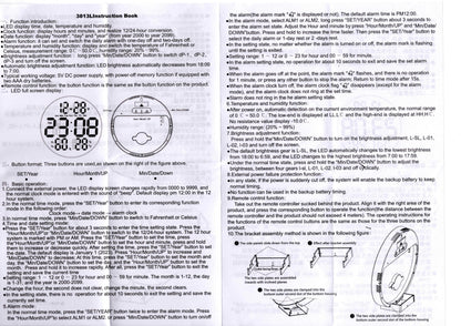 Digital Wall Clock with Remote Control, 10 Inch LED Display, Green, Temperature, Humidity, Alarm
