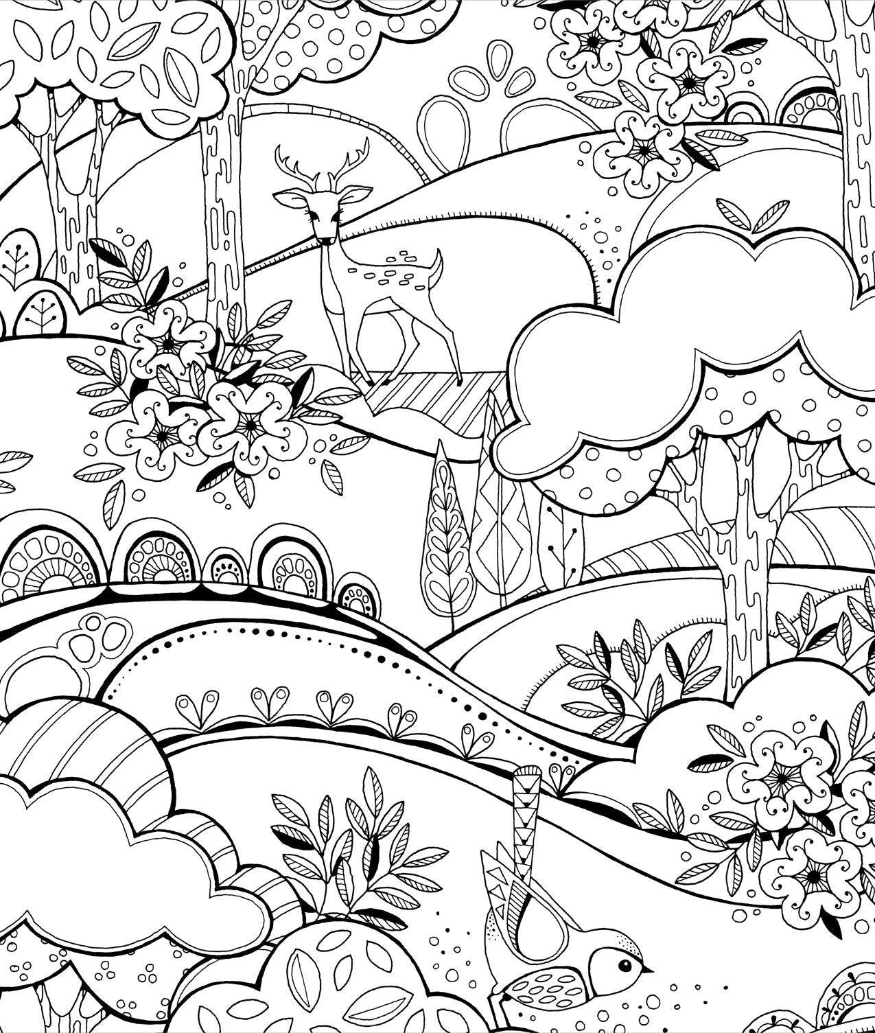 Color & Frame - In the Forest (Adult Coloring Book) 