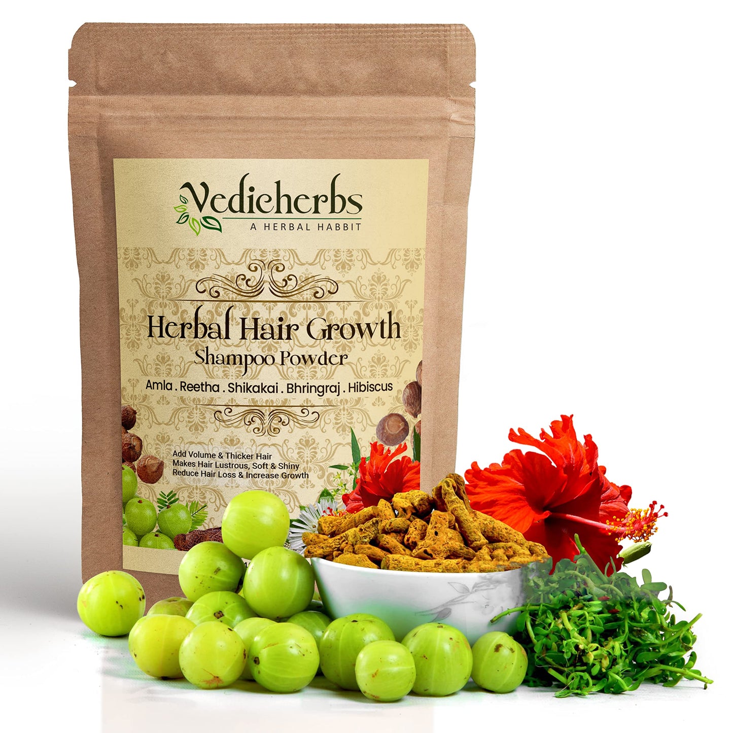 Herbal Hair Growth Shampoo Powder with Amla & Reetha - 400 gm