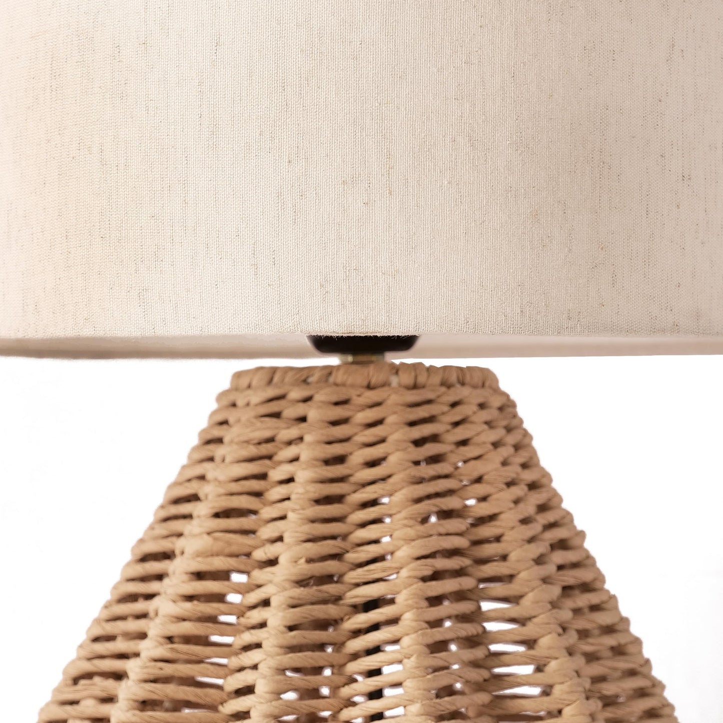 Table Lamp Modern Rustic Blend Wicker Look  Height: 30cm
