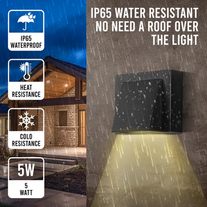 LED Wall Light Up Down Design Waterproof IP65 Black 5W for Outdoor & Indoor Use