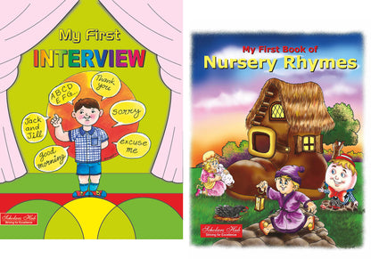 Scholars Hub School Starter Pack- My First School Interview & My Book Of Nursery Rhymes (Set Of 2 Books) (For Ages 2-4) | Cover Basic Questions Asked For School Interview | Helps Child To Read And Learn Nursery Rhymes