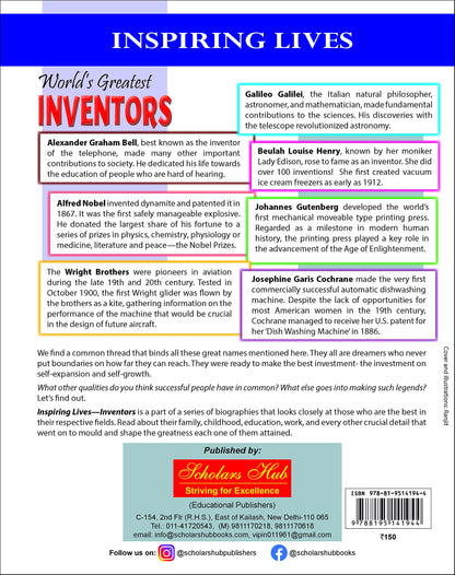 Inspiring Lives:Worlds Greatest Inventors : Biographies Of Inspirational Personalities For Kids | 124 Pages