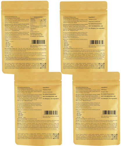 Herbal Hair Pack Combo: Amla, Shikakai, Soapnut & Bhringraj Powder - 75g Each
