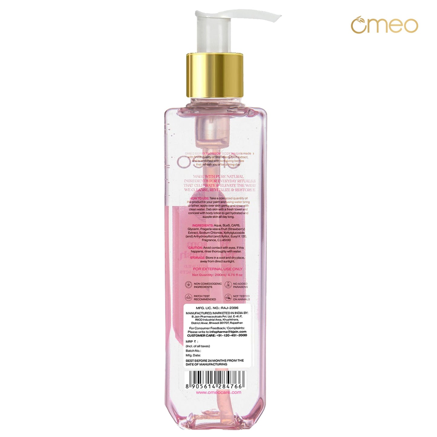 Omeo Berry Blossom Body Wash - Gentle Cleansing, Soft Nourshing Body Wash