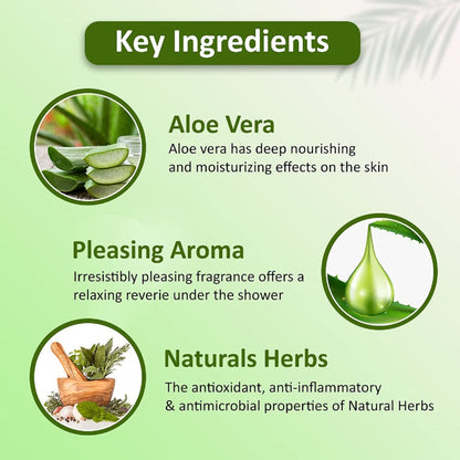 Omeo Aloe Vera Body Wash - Gentle Cleansing, Soft Nourshing Body Wash