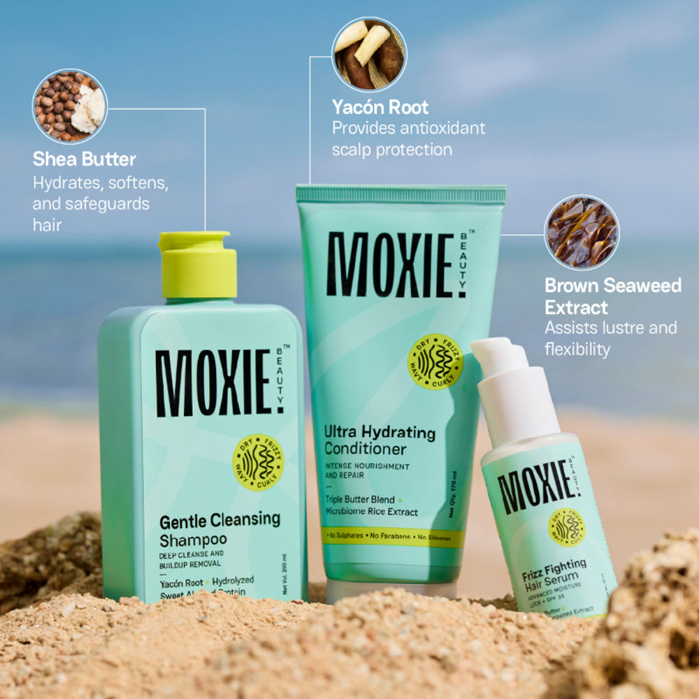 Moxie Beauty Ditch-The-Frizz Trio - Shampoo, Conditioner & Hair Serum