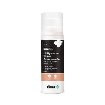 The Derma Co 1% Hyaluronic Tinted Sunscreen SPF 60 Gel PA++++